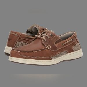 Dockers Mens Beacon Leather Boat Shoes Size 8.5 Dark Tan New